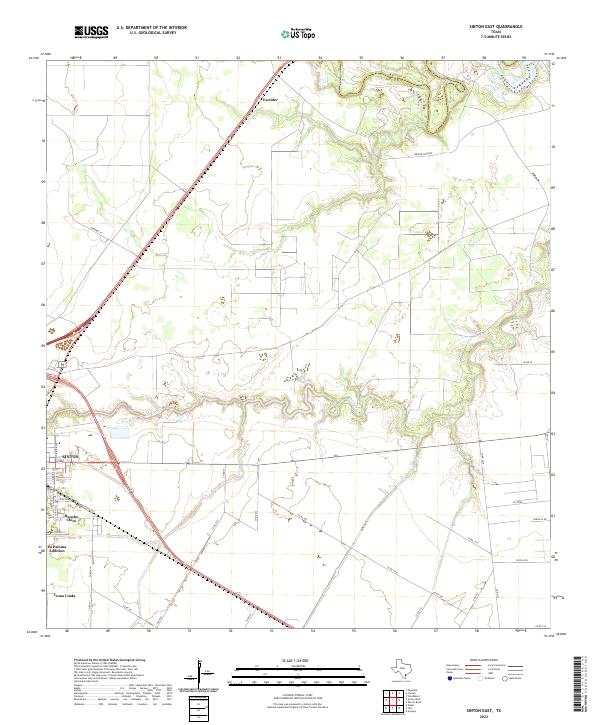 Sinton East 2022 topographic map thumbnail