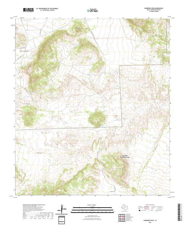 Sombrero Peak 2022 topographic map thumbnail