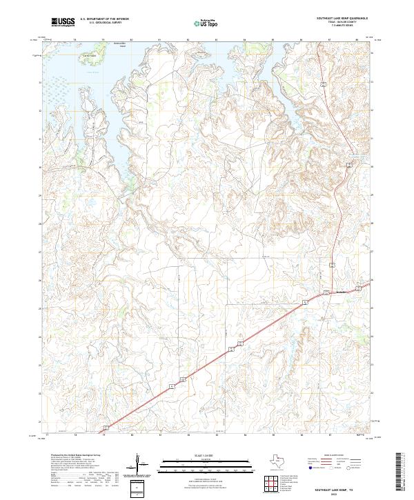 Southeast Lake Kemp topographic map thumbnail