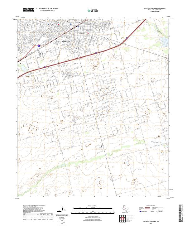 Southeast Midland 2022 topographic map thumbnail