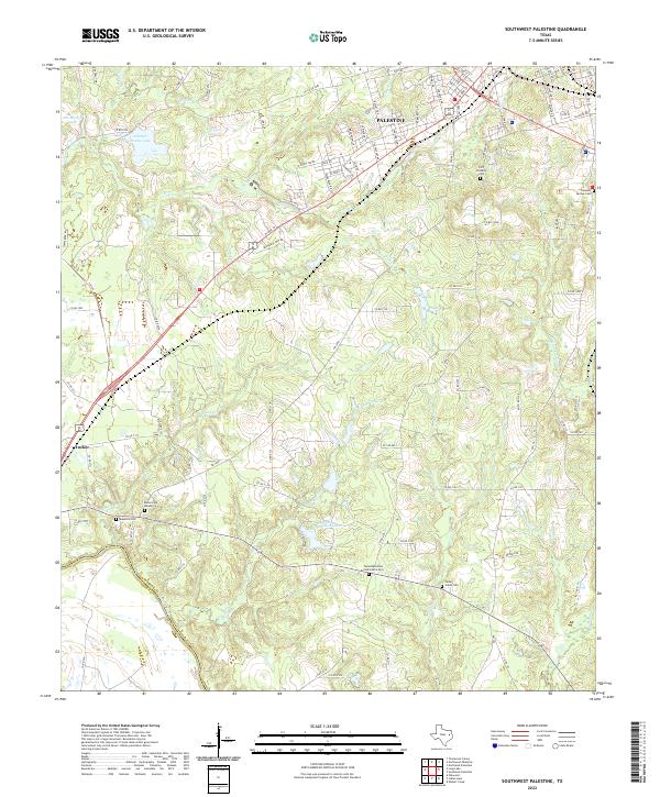 Southwest Palestine topographic map thumbnail