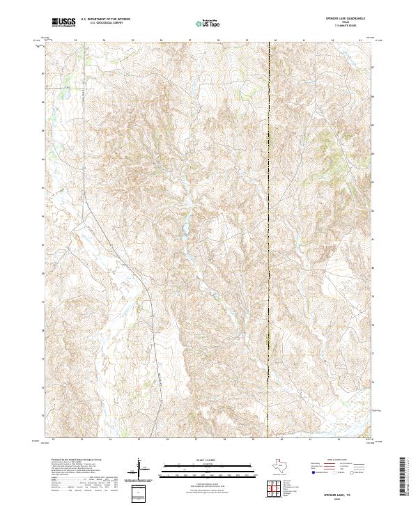Spencer Lake 2022 topographic map thumbnail