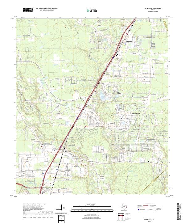 Splendora 2022 topographic map thumbnail