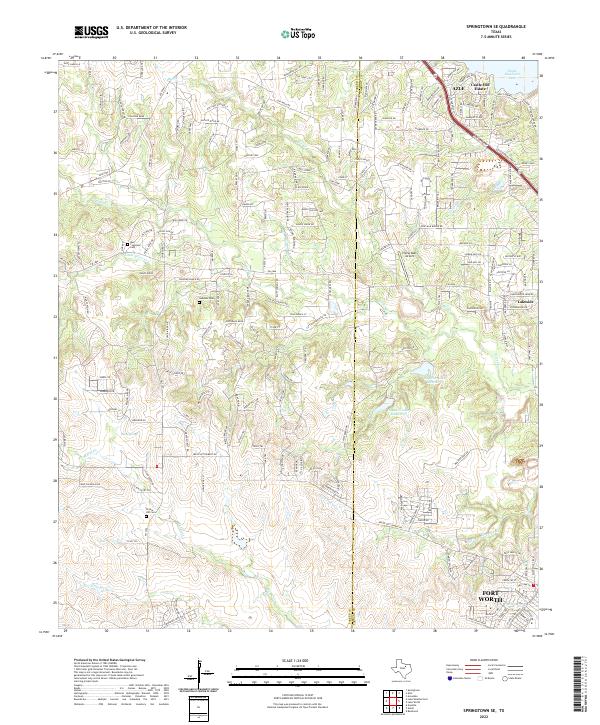 Springtown SE 2022 topographic map thumbnail