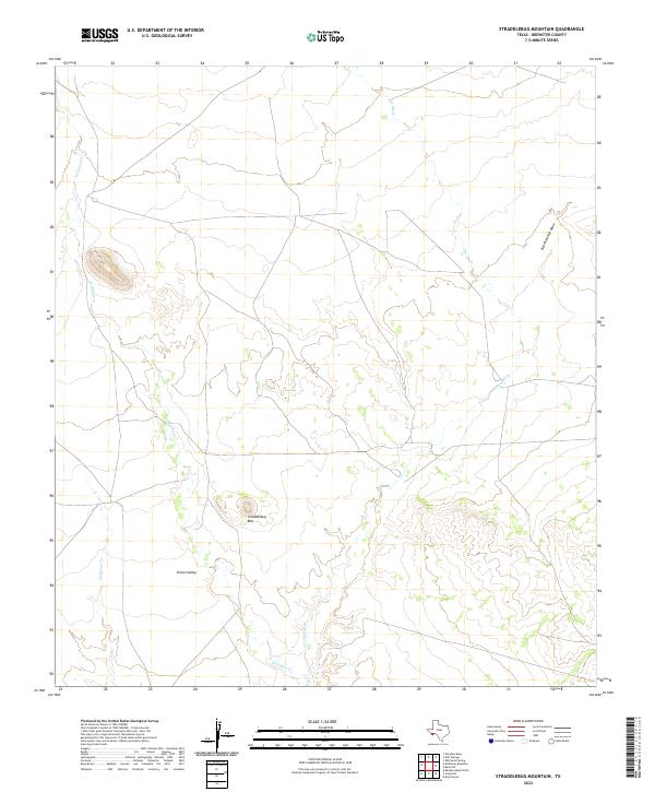 Straddlebug Mountain 2022 topographic map thumbnail