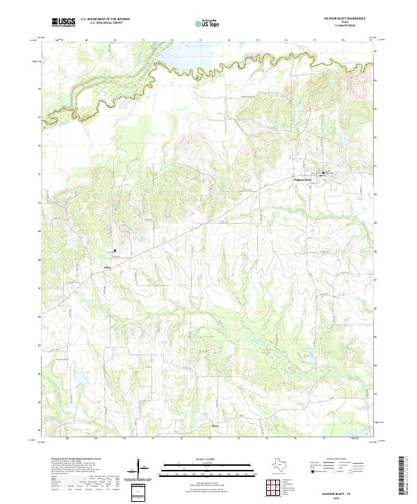 Sulphur Bluff 2022 topographic map thumbnail