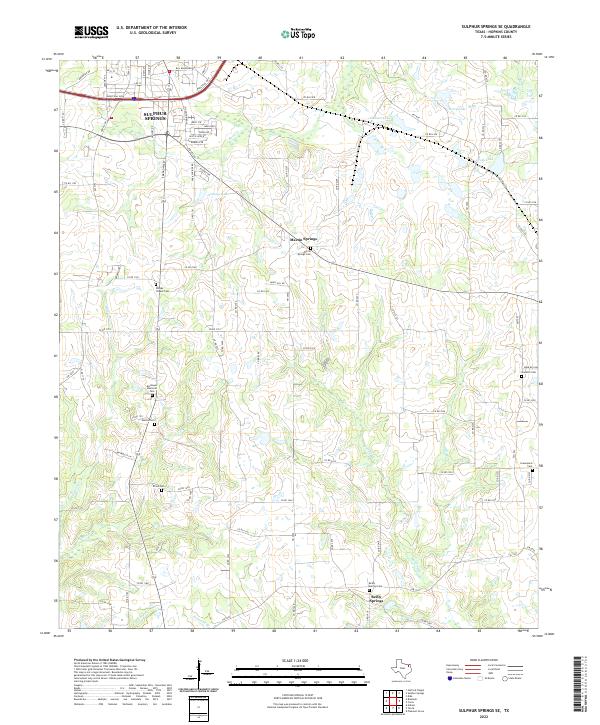 Sulphur Springs SE topographic map thumbnail