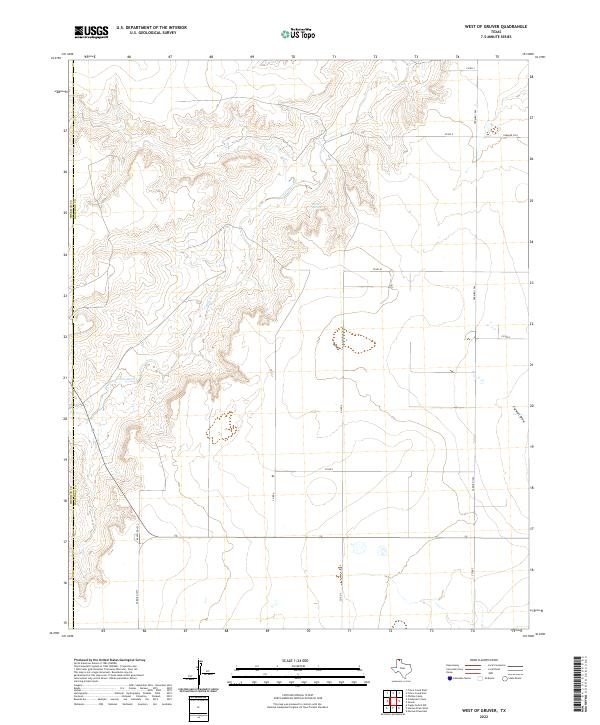 West of Gruver topographic map thumbnail