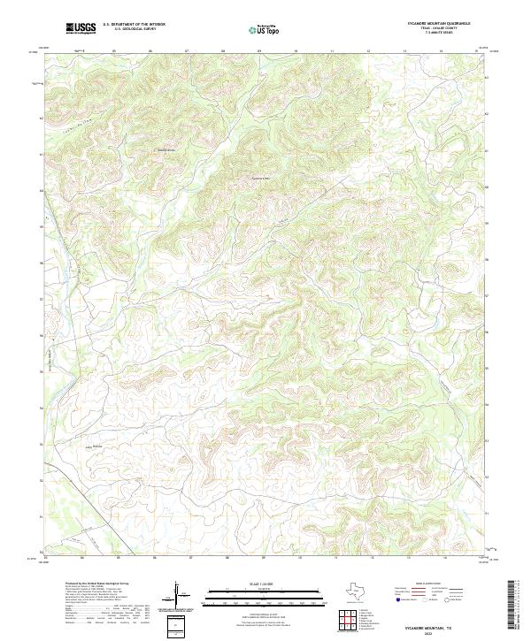 Sycamore Mountain 2022 topographic map thumbnail