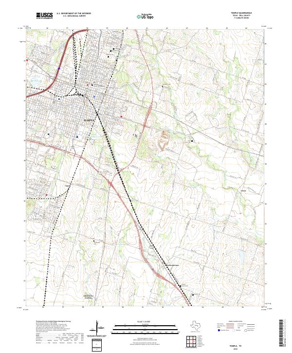 Temple 2022 topographic map thumbnail