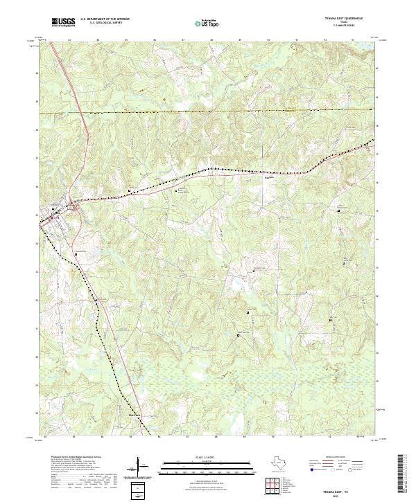 Tenaha East topographic map thumbnail