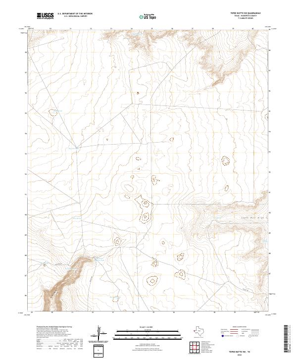 Tepee Butte SW topographic map thumbnail