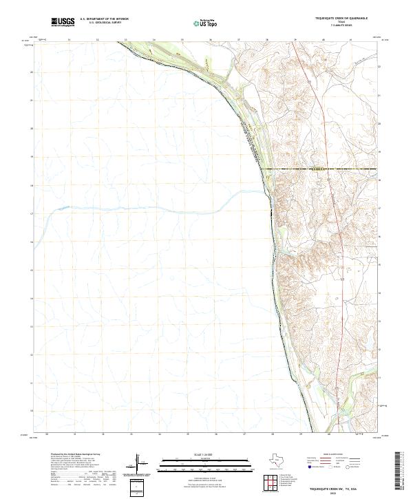 Tequesquite Creek SW topographic map thumbnail