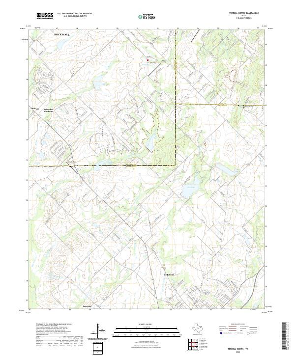 Terrell North 2022 topographic map thumbnail