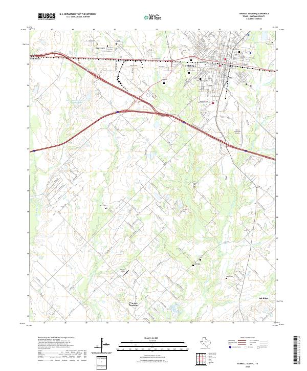 Terrell South topographic map thumbnail