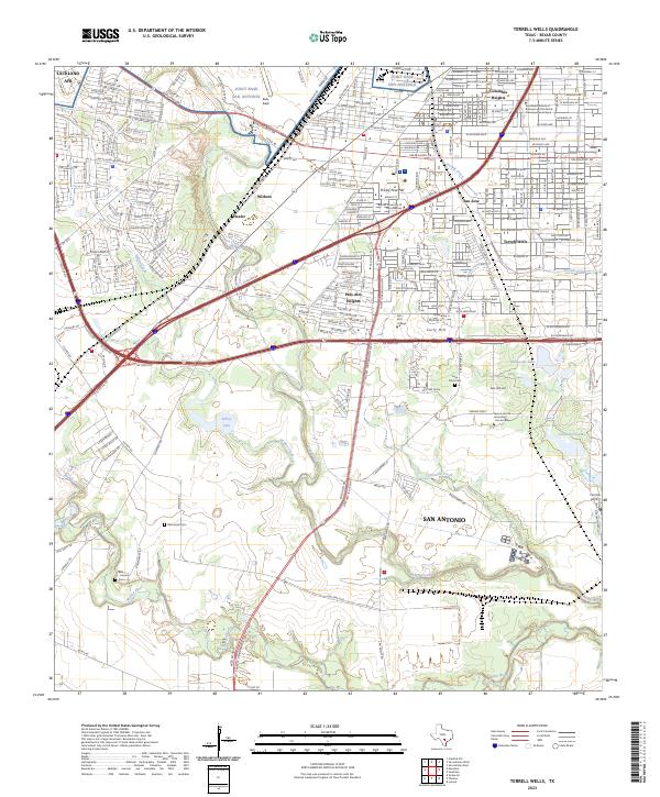 Terrell Wells 2023 topographic map thumbnail