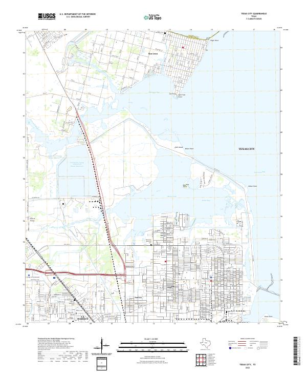 Texas City 2022 topographic map thumbnail
