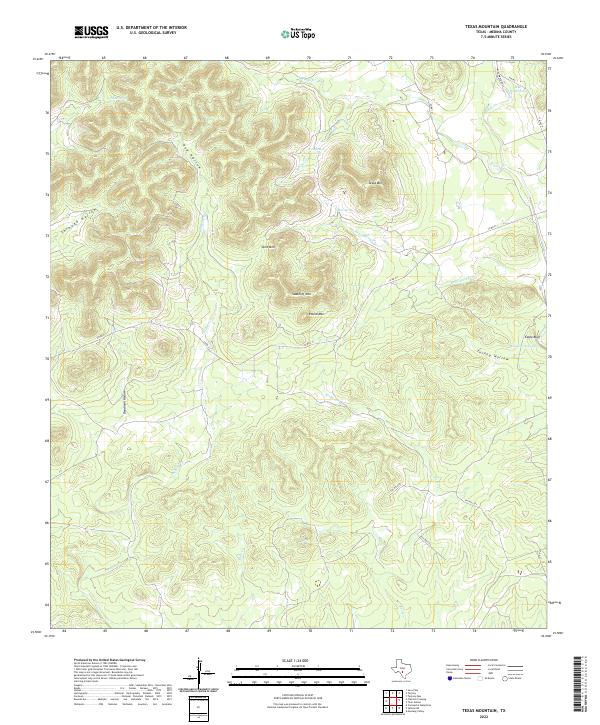 Texas Mountain 2022 topographic map thumbnail