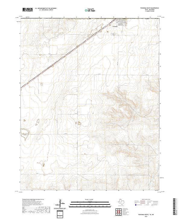 Texhoma South topographic map thumbnail