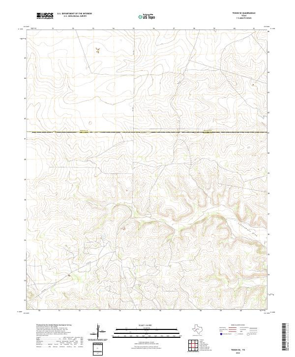 Texon SE topographic map thumbnail