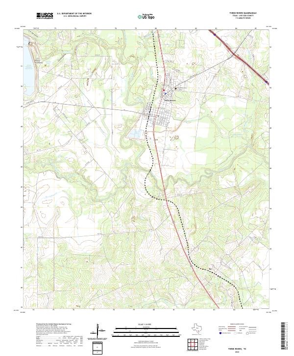Three Rivers 2022 topographic map thumbnail