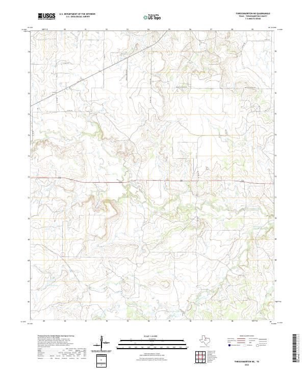 Throckmorton NE 2022 topographic map thumbnail