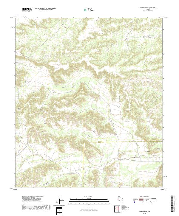 Toms Canyon 2022 topographic map thumbnail
