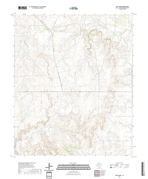 Tonk Creek 2022 topographic map thumbnail