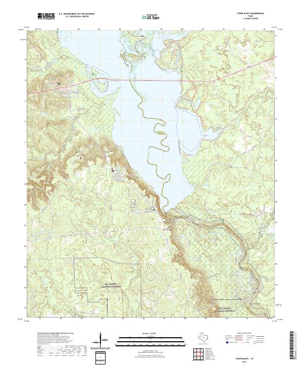 Town Bluff topographic map thumbnail