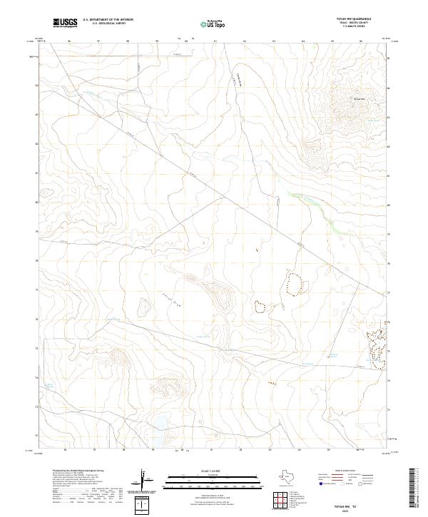 Toyah NW 2022 topographic map thumbnail