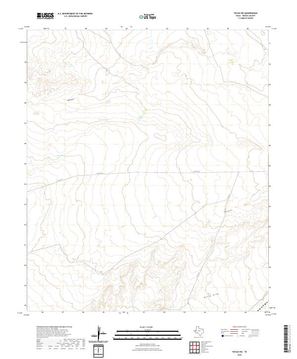 Toyah SW topographic map thumbnail