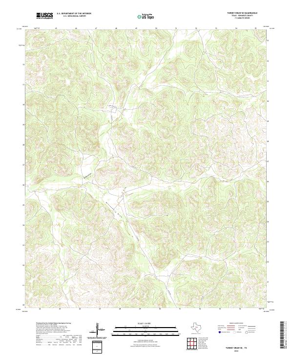 Turney Draw SE 2022 topographic map thumbnail