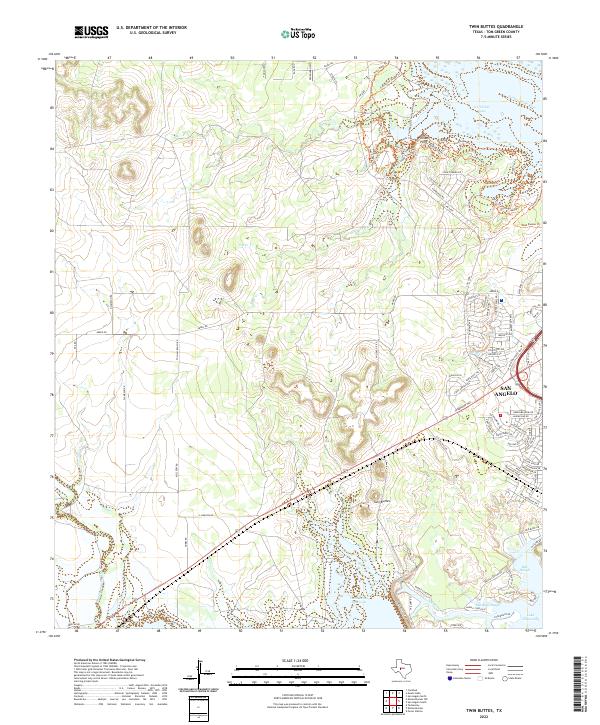 Twin Buttes topographic map thumbnail