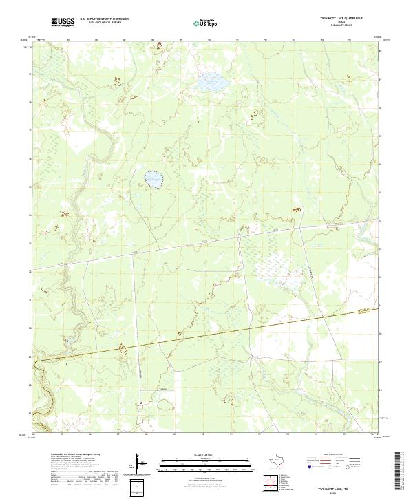 Twin Mott Lake topographic map thumbnail