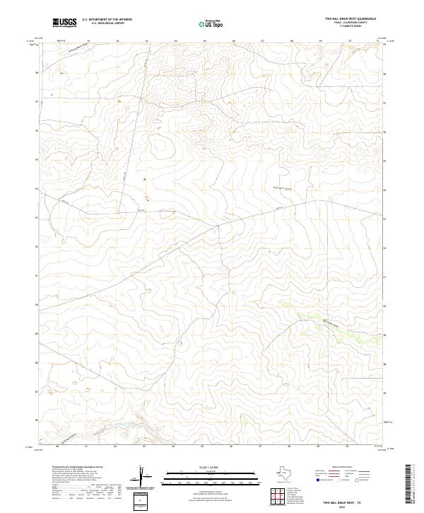 Two Mill Draw West 2022 topographic map thumbnail