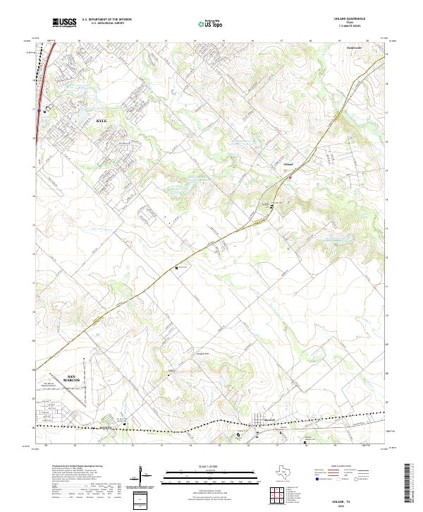 Uhland topographic map thumbnail