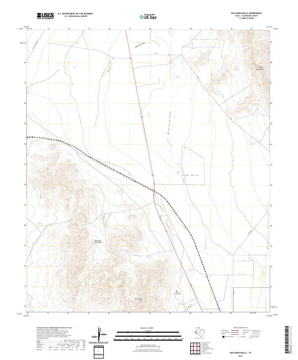 Van Horn Wells 2022 topographic map thumbnail