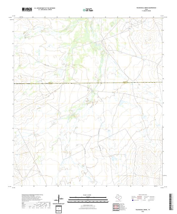 Velenzuela Creek topographic map thumbnail