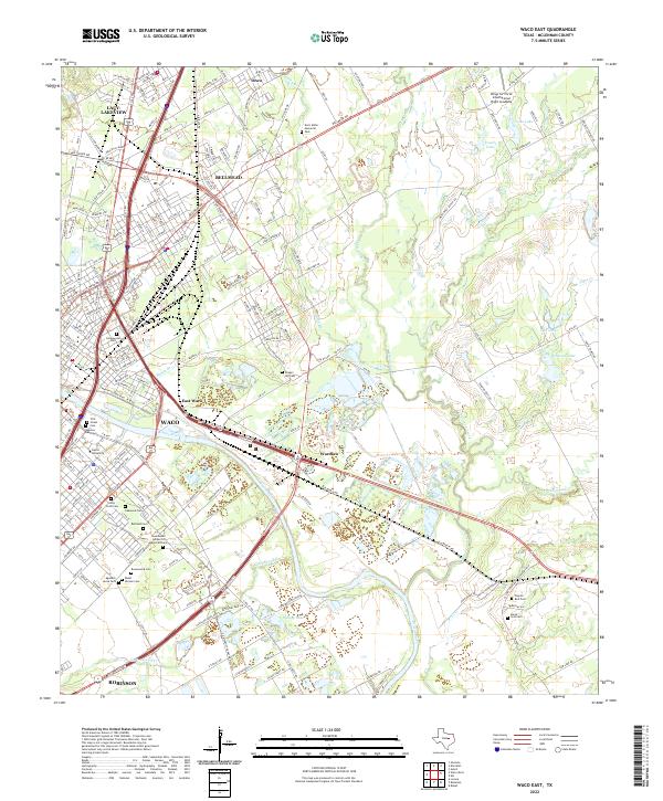 Waco East topographic map thumbnail