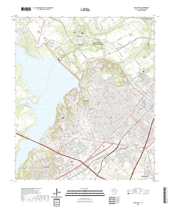 Waco West topographic map thumbnail