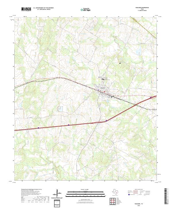 Waelder topographic map thumbnail