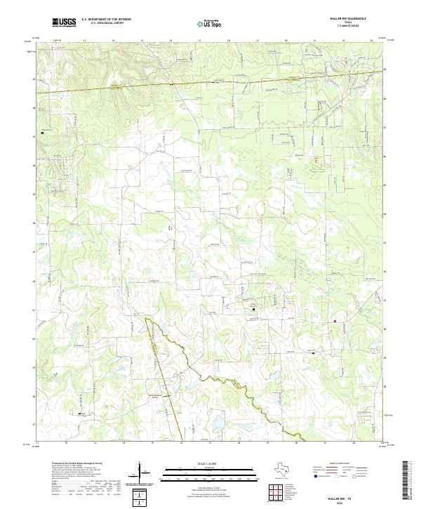 Waller NW topographic map thumbnail