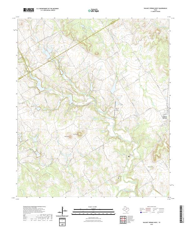 Walnut Springs West topographic map thumbnail