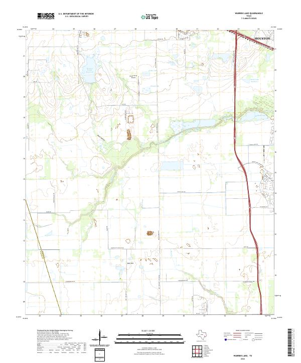 Warren Lake topographic map thumbnail