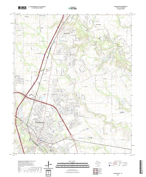 Waxahachie 2022 topographic map thumbnail