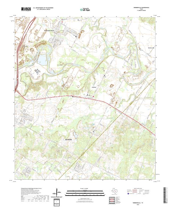 Webberville topographic map thumbnail