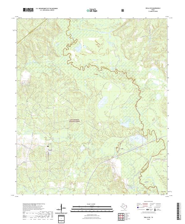 Wells SW 2022 topographic map thumbnail