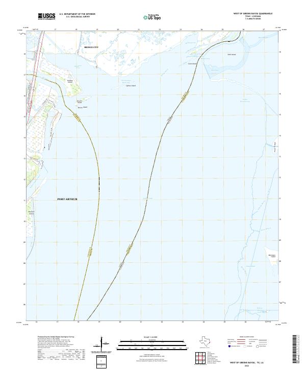 West of Greens Bayou topographic map thumbnail