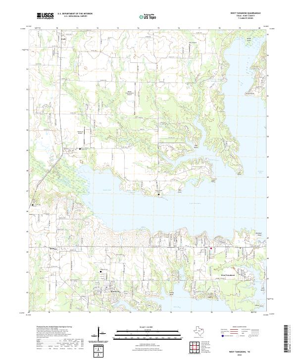 West Tawakoni 2022 topographic map thumbnail