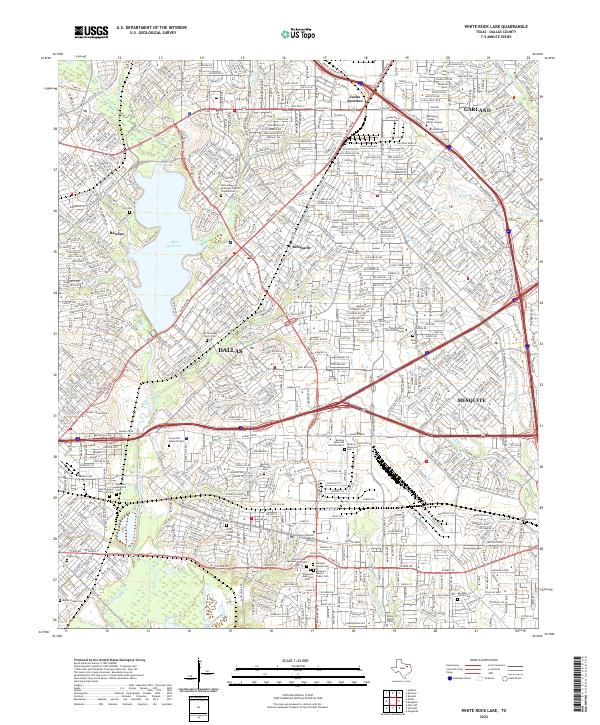 White Rock Lake topographic map thumbnail